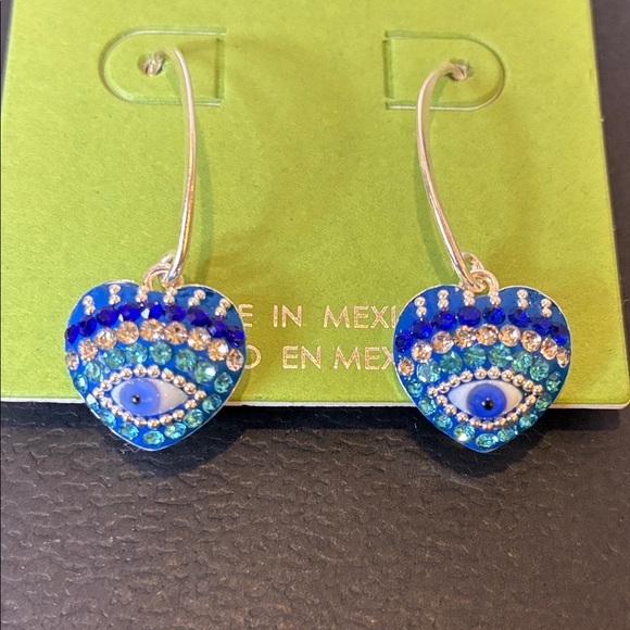 Seed & Sage Blue Evil Eye Dangle Earrings - Picture 2 of 6